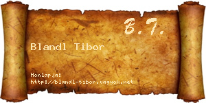 Blandl Tibor névjegykártya